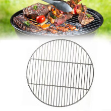 Camping Grill Stainless Steel BBQ Grill for Outdoor Cooking, Camping and Picnics, Charcoal Oven Round BBQ Grill Net (35 cm) 35cm/13.8inch