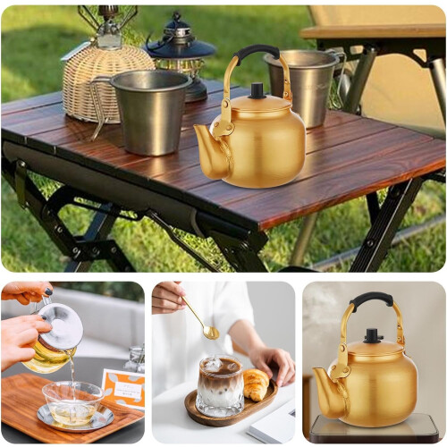Tea kettle, aluminum pot for hiking, camping, tea maker 2