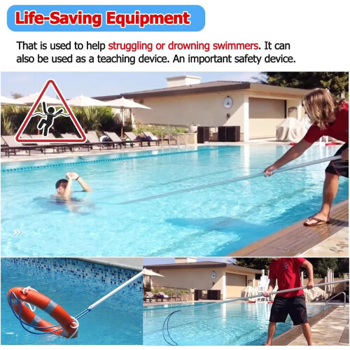 Professional Telescopic Safety Hook with Pole for Emergency Pool Cleaning 2
