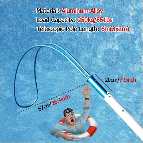 Poolre Life Hook  6m telescopic pole 1