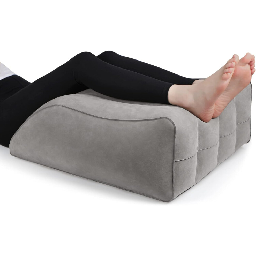 Grey Leg Elevation Pillow Inflatable Wedge For Sleeping Pregnancy Postoperative Recovery Reduces Swelling
