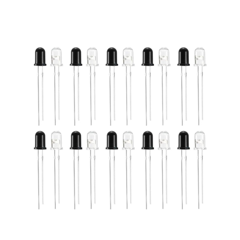 10 Pairs Of 3Mm 5Mm 940Nm Infrared Leds, Infrared Emitters And Ir Receiver Diodes, 301A (5Mm 10Pcs Receiver) 9365049960229