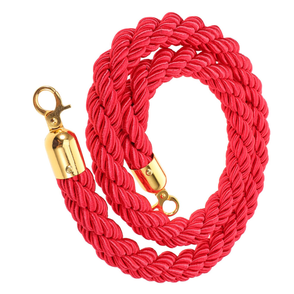 Queue Management Barrier Rope Red Rattan With Hooks And Safety Closures 9365049960274