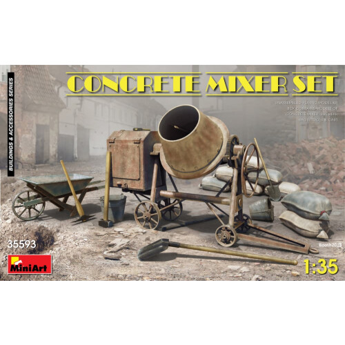 MIN35593 - Miniart 1:35 - Concrete Mixer Set