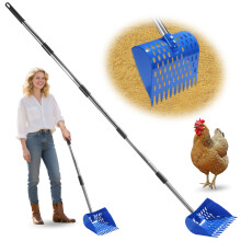 Ergonomic Poultry Waste Management Tool With 3 Length Adjustment
