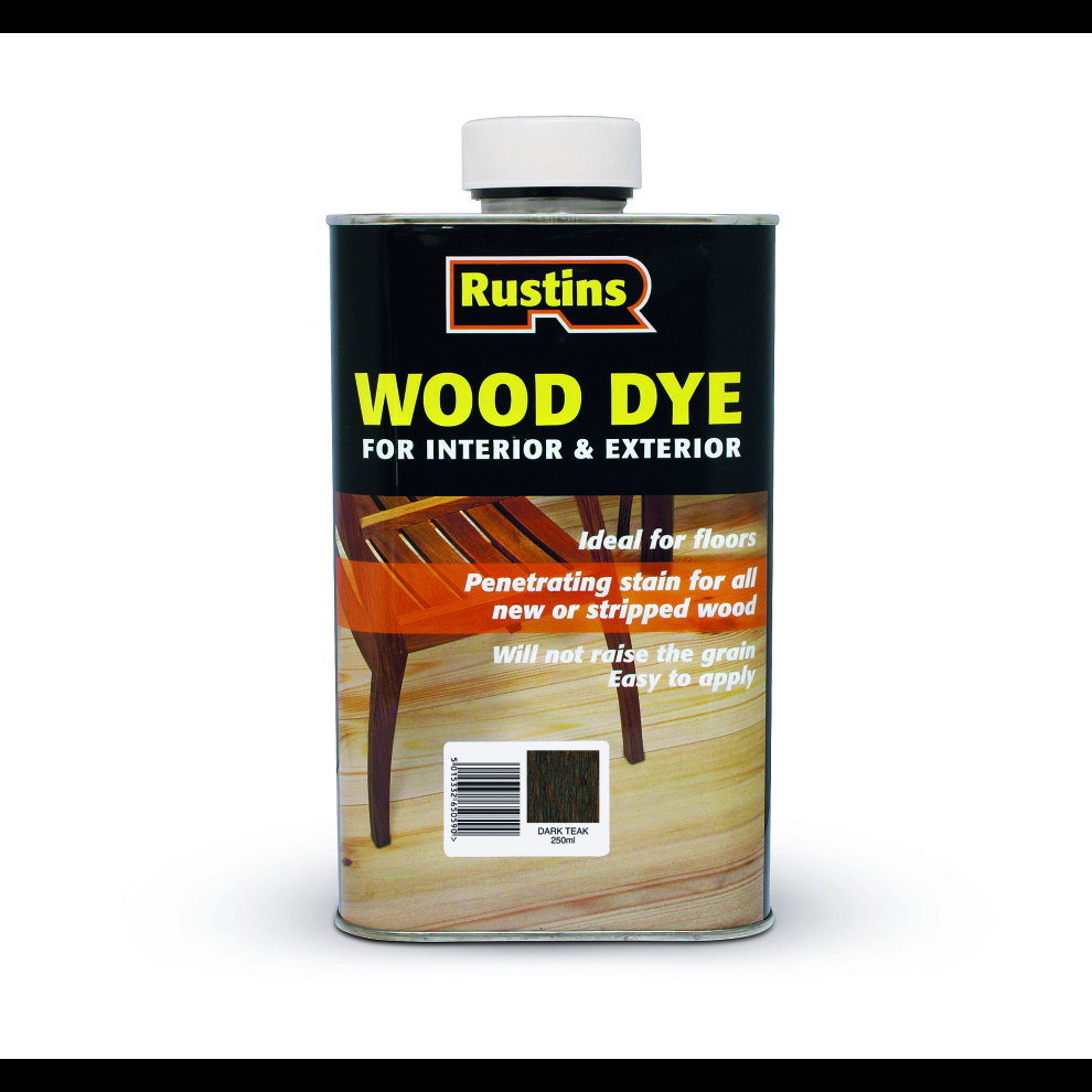 Rustins WDDT250 Wood Dye Dark Teak 250ml