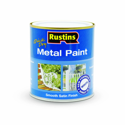 Rustins Rustins MPWH500 Metal Paint Smooth Satin White 500ml