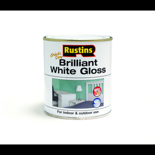 Rustins Rustins Gloss Paint Water Based White 1 Litre