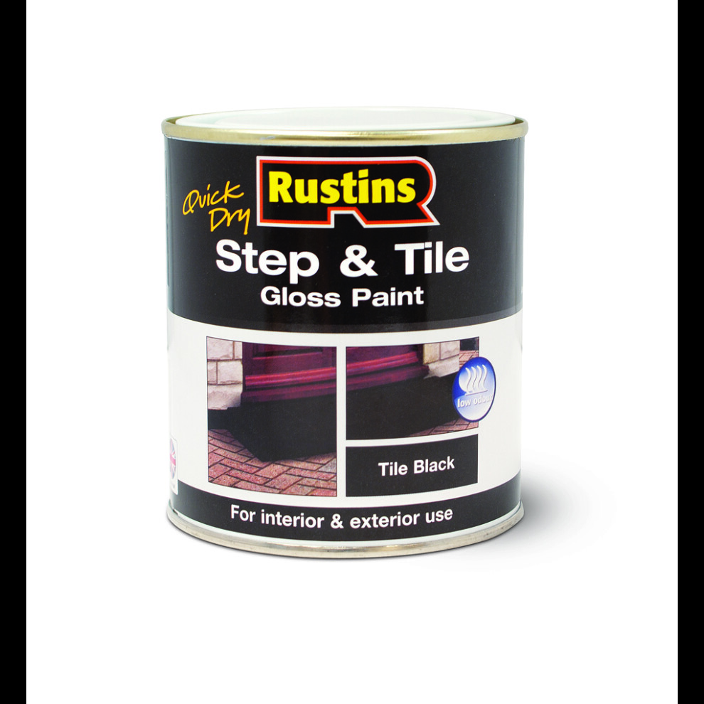 Rustins STBLW1000 Quick Dry Step & Tile Paint Black 1 Litre