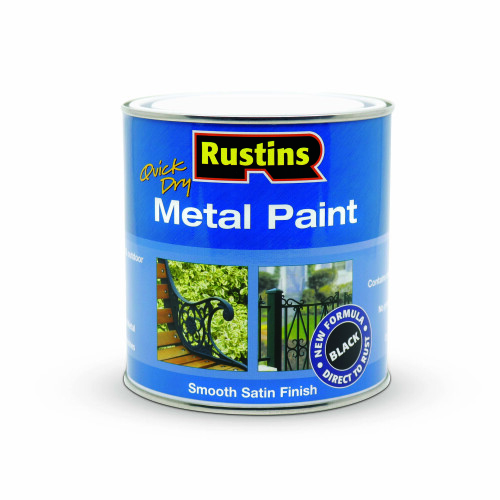 Rustins Rustins MPBK1000 Metal Paint Smooth Satin Black 1 Litre