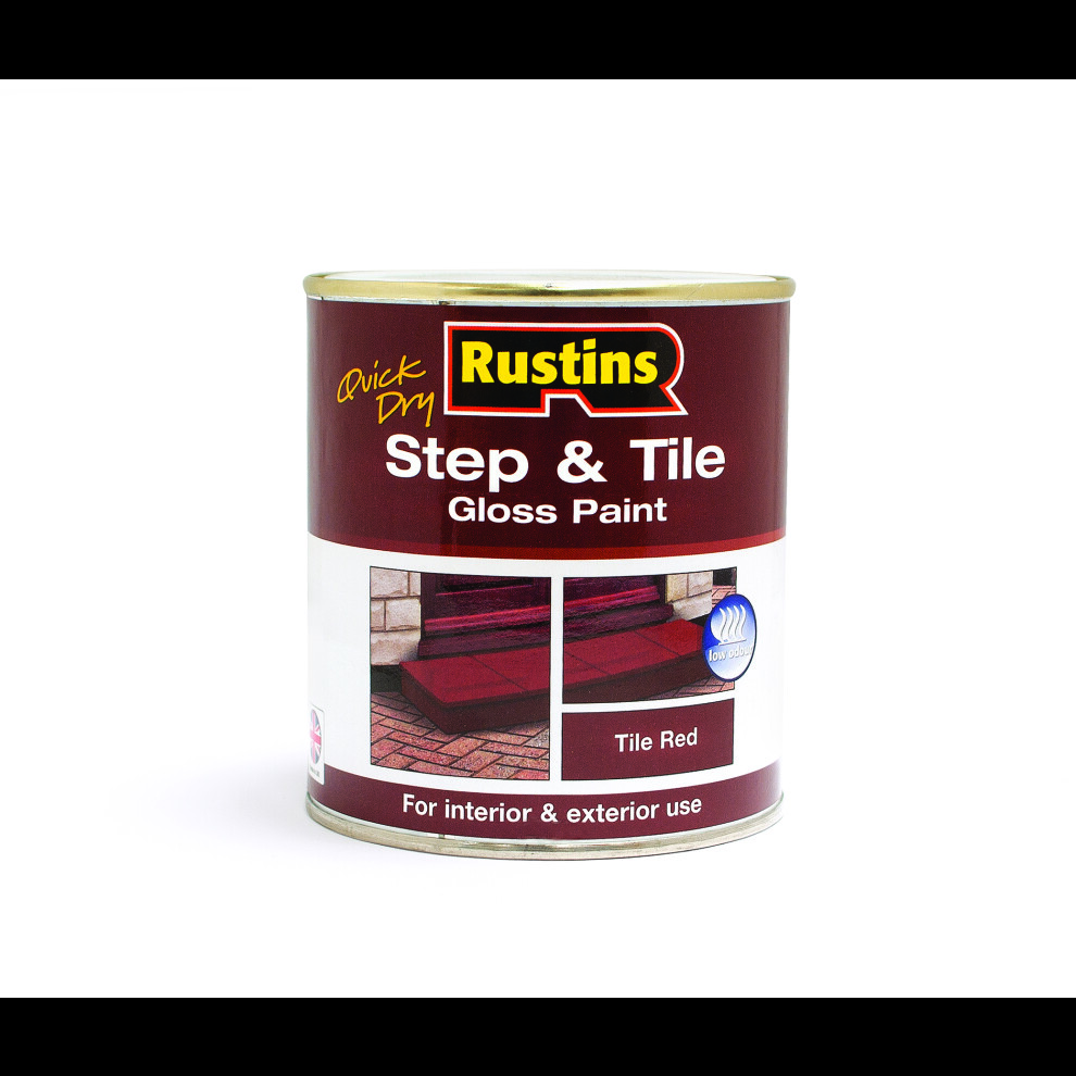 Rustins STRDW1000 Quick Dry Step & Tile Paint Gloss Red 1 Litre