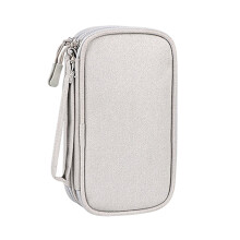 Portable Electronics Organizer, Two Storage Compartments Design for Office & Travel, Waterproof Jacquard Fabric Shockproof Tech Storage Case (20