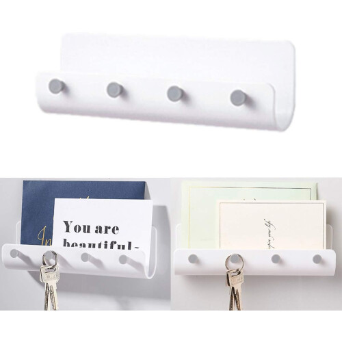 Durable Punch Storage Rack, Space-Saving Design for Kitchen, Toilet, Bedroom, White, Mail Organizer with Rust-Resistant Material 1
