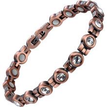 Massive kobbermagnetiske armbånd til kvinder, 100% allergivenlige, bly- og nikkelfri, justerbare med størrelsesværktøj, fremmer afslapning og