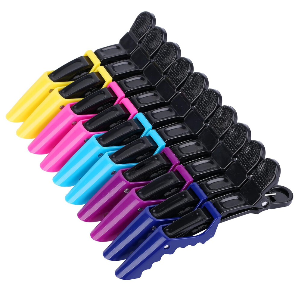 Unisex Hair Styling Clips, Reliable & Durable Sectioning Tools With Wide Teeth & Dual Hinge Design - 10Pack Mixing