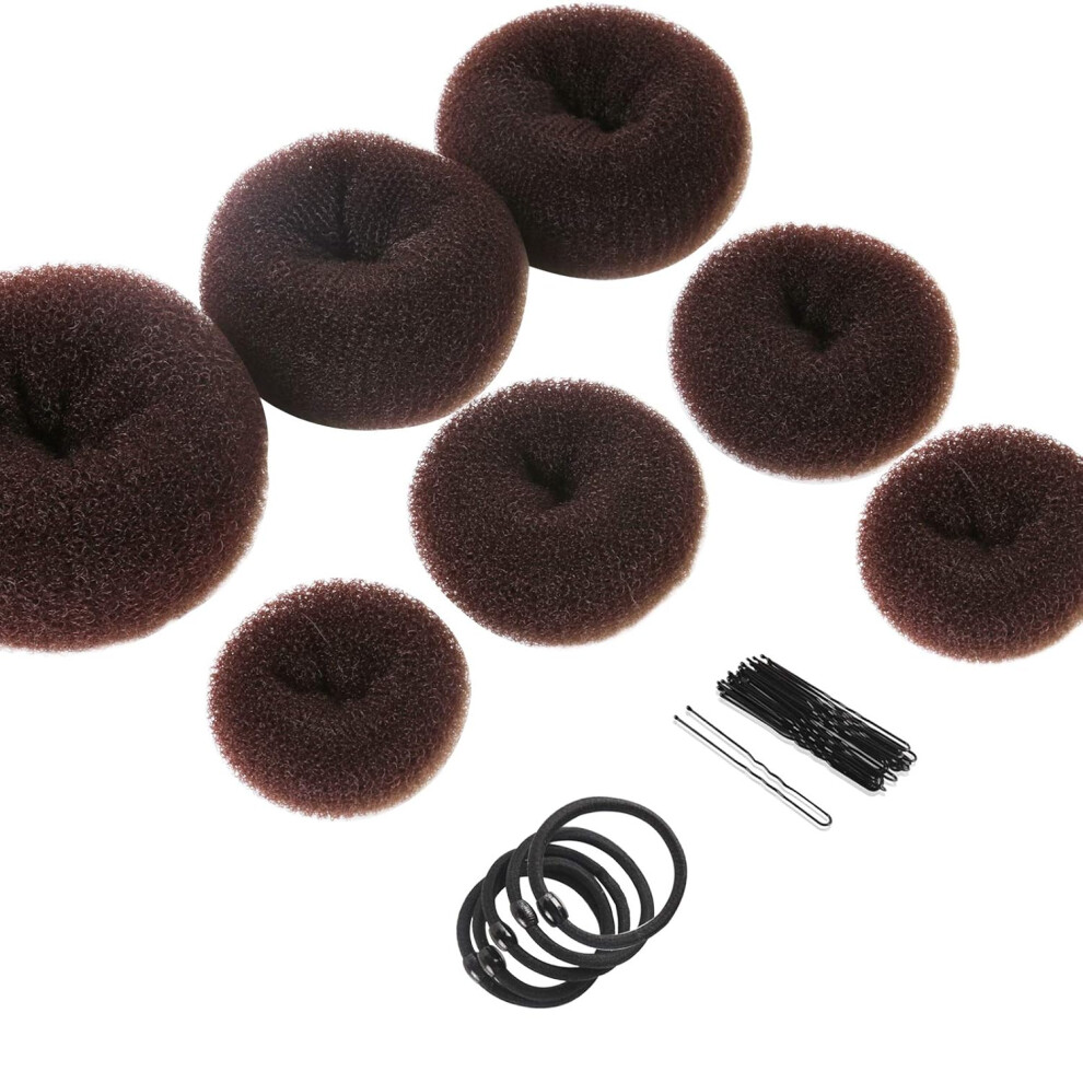 Unisex Elastic Hair Ties & U Shape Bobby Pins, Hair Donut Bun Maker For Easy Quick Hairstyle, Suitable Multiple Occasions, Flexible Hair Bun Sponge, Stylish