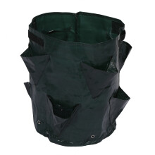 Planting Bag For Strawberries, Breathable Non-Woven Fabrics Aeration Fabric Pots With Side Pockets Foldable Garden Plant Container For Home And Outdoo