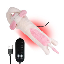 Heat Pad Stuffed Animal USB Electric Auto ShutOff Adjustable Temperature For Neck Shoulders Comfort White Pink