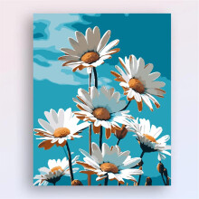Paint by Numbers for Adults Daisy White Oil Painting Kit On Canvas 18x24 Inch 45x60CM With Brushes And Acrylic Pigment