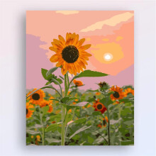Paint by Numbers for Adults Sunflower Landscape Painting Kit On Canvas With Brushes Acrylic Pigment 12x16 Inch 30x40cm