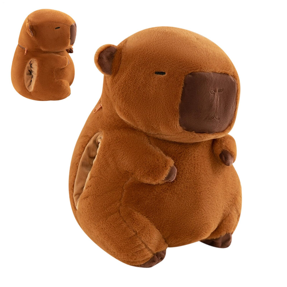 Stuffed Animal Hand Warmer Capybara Plush 40cm With Hot Water Bottle Soft Plush Winter For Women And Children