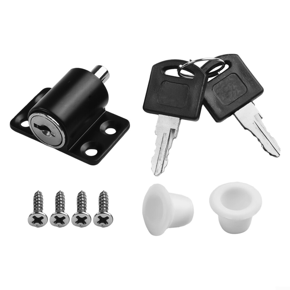 Child Safety Sliding Lock Key Set In With Accessories For Enhanced Security Black