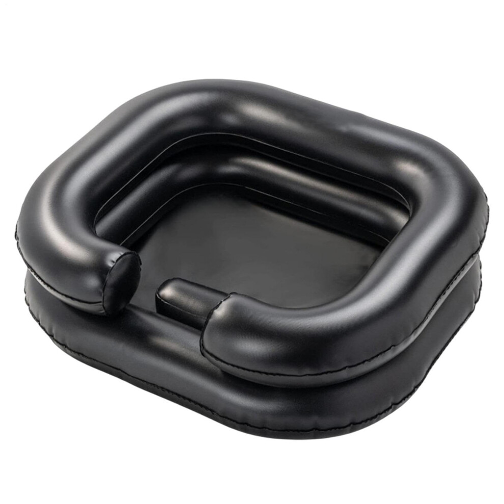 Black Deluxe Inflatable Hair Washing Basin Portable Folding Shampoo Basin Nursing Aid For Injured Elderly And Disabled