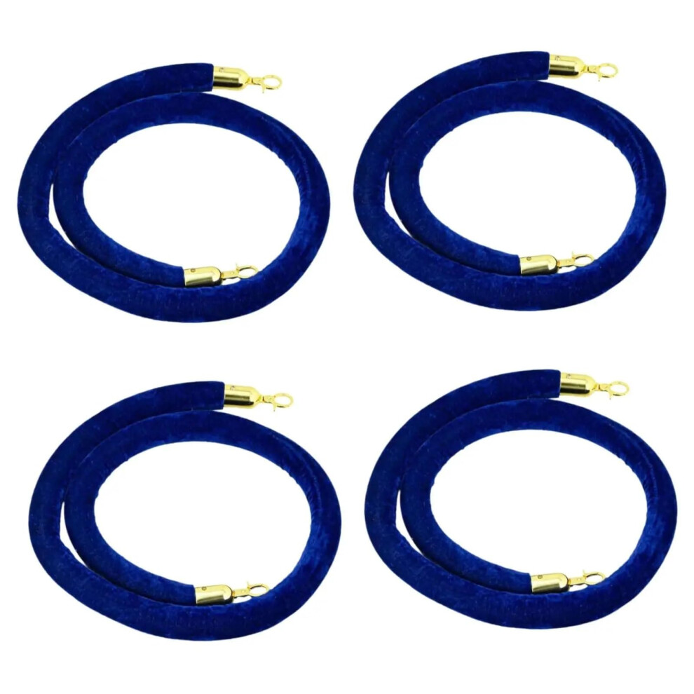 Blue Velvet Stanchion Rope With Snap Hooks For Vip Event Queue And Crowd Control 59 Inch 9189345322471