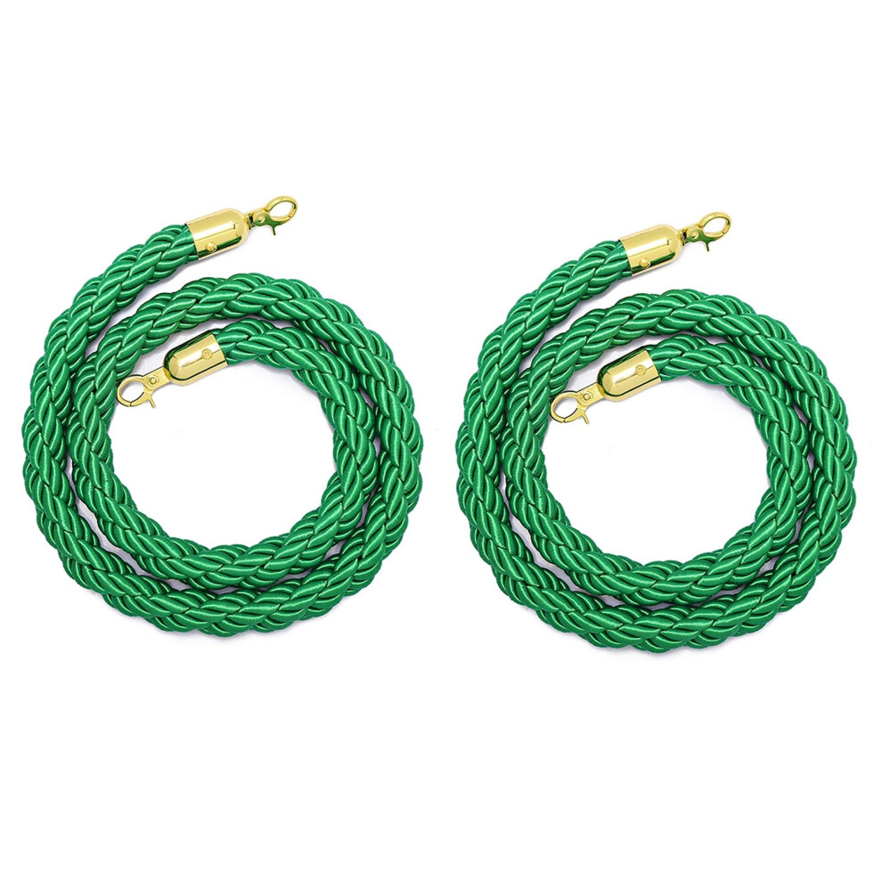 Green Braided Hemp Rope For Crowd Control, 1.2M, Durable Queue Barrier, Rope With Snap Hooks, For Events And Restaurants, Green 4Ft/1.2M. 9365049962889