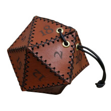 Elegant Leather Dice Bag For Tabletop Rpg Accessories, Gifted Gaming Gear With Exquisite Design Easy-access Drawstring And Metal Button Closure, High-