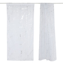 Luxury Gold Embellished Window Panels, European Marbling Tulle Curtains for Living Room, Balcony, Dining Room, Breathable Lightweight Privacy Preservi