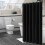 Schwarzer wasserdichter Polyester-Duschvorhang 200x180cm mit Haken 8