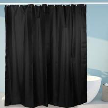 Schwarzer wasserdichter Polyester-Duschvorhang 200x180cm mit Haken
