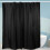 Schwarzer wasserdichter Polyester-Duschvorhang 200x180cm mit Haken 1