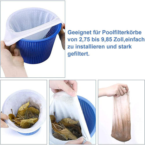 Κάλτσες Pool Skimmer, Επενδύσεις καλαθιού Skimmer από λεπτό πλέγμα για εσωτερική και 2