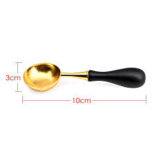 Vintage Wax Seal Spoon, Elegant Design For Wedding Invitations, Scrapbooking Tool, Long Wooden Handle For Safeguarded Finger Handling, Intricate Wax