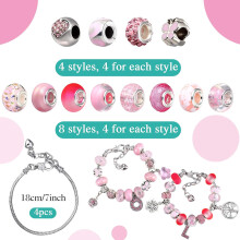 Charm-Armband-Bastelset, DIY-Schmuckset für Mädchen und Anfänger, Kreatives Armband-Bastelset mit Einhorn-Geschenkbox, Verstellbare Größe für