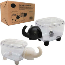 Ensemble de rangement pour maquillage, élégants supports en forme d'éléphant avec couvercle anti-poussière pour cotons-tiges et autres (lot de 2)
