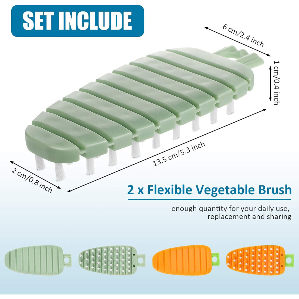 Fruit And Vegetable Cleaning Brush, Premium Quality For Widespread Usage, Ergonomic Shape Flexible Bendable Scrubber, 2 Pieces-image-OPC-PP6WW9C-NEW