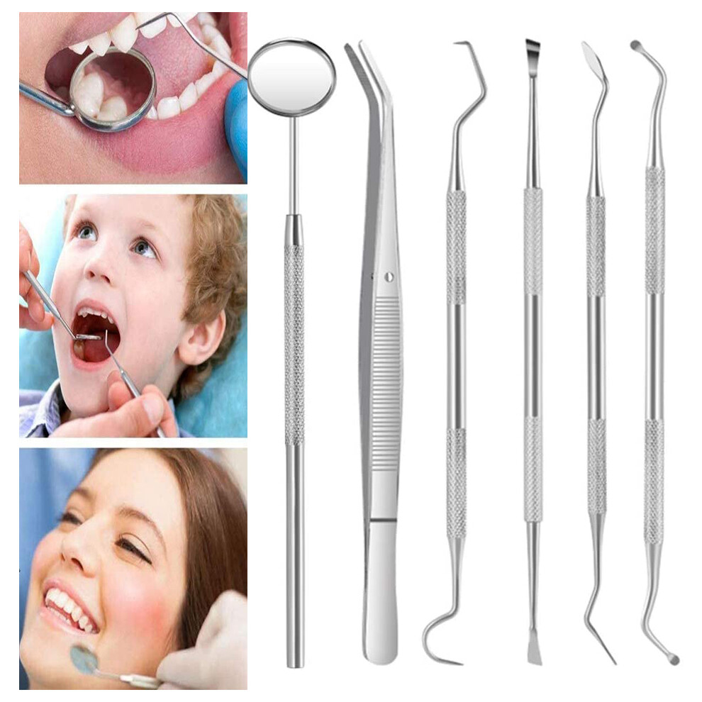 Dental Tools for Oral Care, Teeth Cleaning Tools Stainless Steel Set with Mirror and Scraper, Plaque Remover for Teeth Fast Tartar Removal Kit,