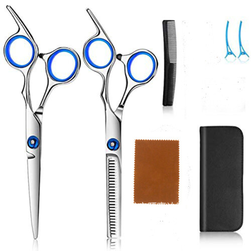 Tesoura de desbaste de cabelo de qualidade profissional, kit de tesouras de barbeiro de 6,5 polegadas com design ergonômico, parafuso de tensão 1