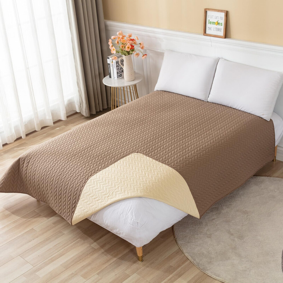 Washable Incontinence Bed Pads For Kids And Adults Waterproof Reusable 170x210 Cm MS13 Khaki Wheelchair Car Sofa