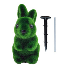 Bunny Garden Stake, festive bunny sign, garden decoration, enchanting artificial flowers, terrace plants, for lawn and garden design.