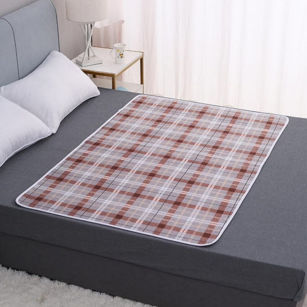 Brown Reusable Incontinence Bed Pads Washable Quilted Bed Mats 180X200cm For Kids Adults Elderly