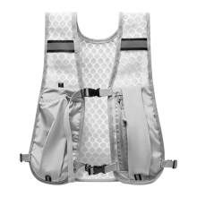 Hydration Vest Reflective Cycling Chest Bag Unisex Running Gear With 500ml Water Bottle Storage Light Gray