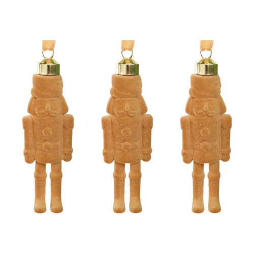 Reusable Flocking Nutcrackers Tree Ornament-Earthy Yellow 3