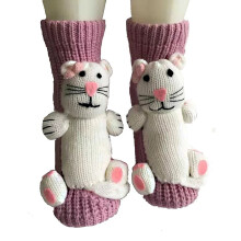Weiche, rutschfeste Stricksocken für den Winter, warme-P