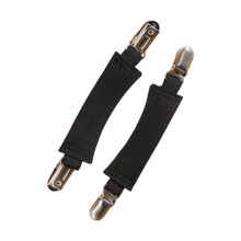 Faux Kidskin Elastic Shoe Clips Nonslip Heel Support-Black