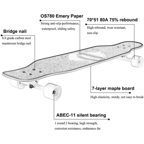 Pro Skateboard 43 Inch Standard Complete Skateboard 1