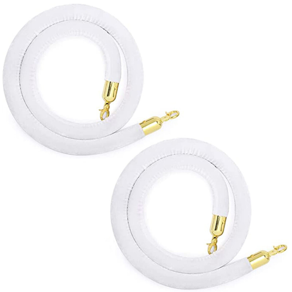Queue Barrier Rope, Commercial Vip Queue Barrier Rope, Velvet Rope Barriers For Grand Openings, Post Hanging Rope (White, 4Ft/120Cm) 9365049964081